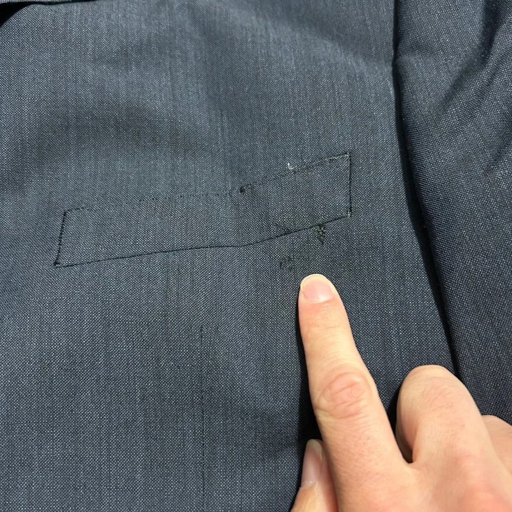Ozwald Boateng Bespoke Couture Blazer 42 Reg‎ Navy England Wool (Flaws)